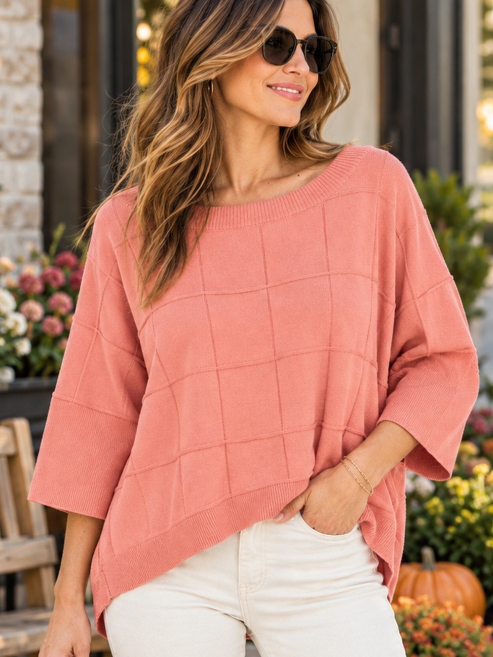 Planet boxed tee knit top one size